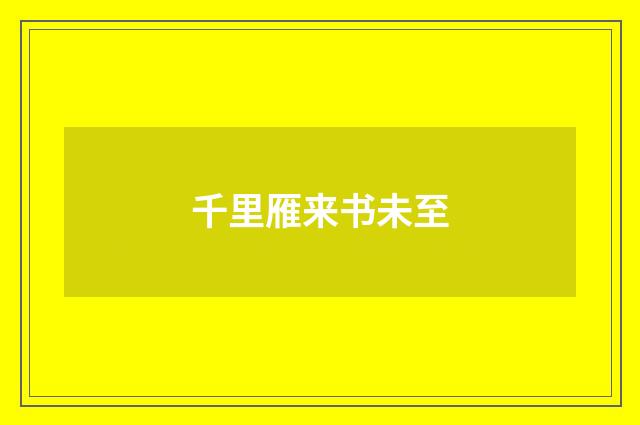 千里雁来书未至