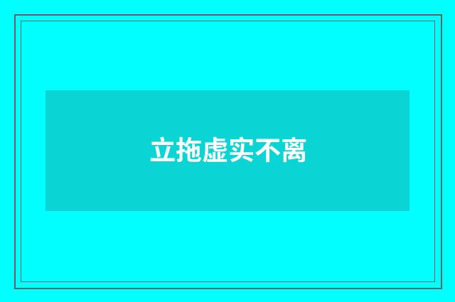 立拖虚实不离