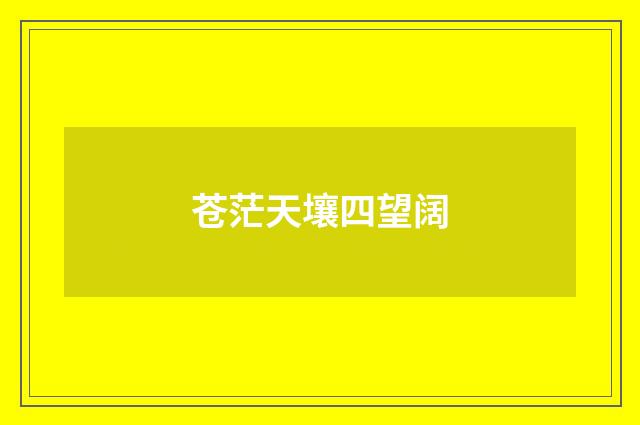 苍茫天壤四望阔