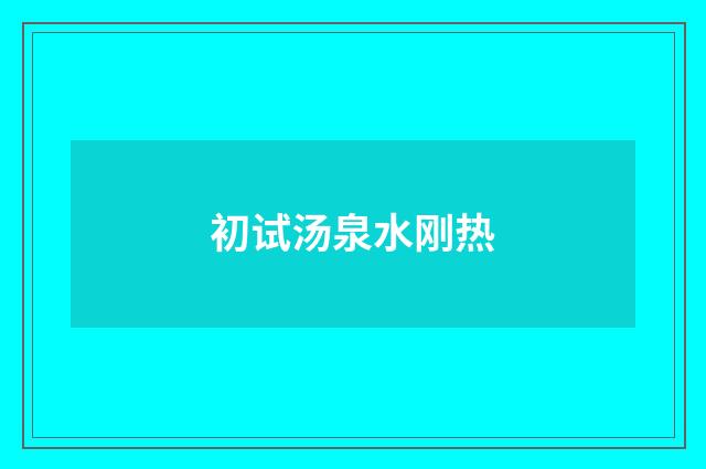 初试汤泉水刚热