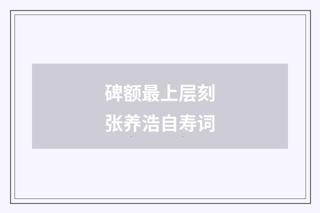 碑额最上层刻张养浩自寿词