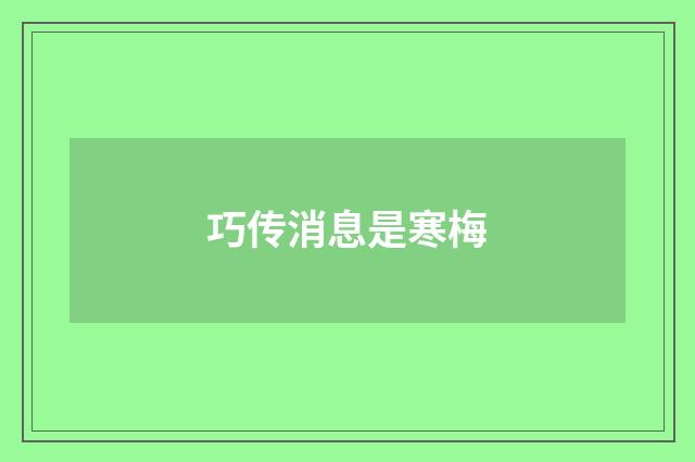 巧传消息是寒梅