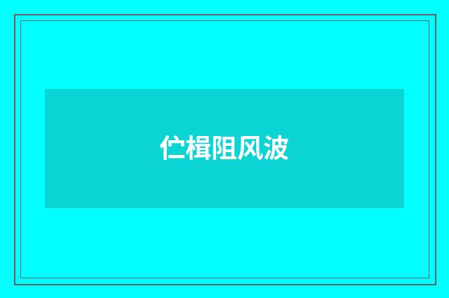 伫楫阻风波