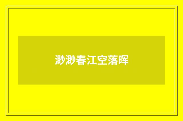 渺渺春江空落晖