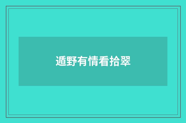 遁野有情看拾翠