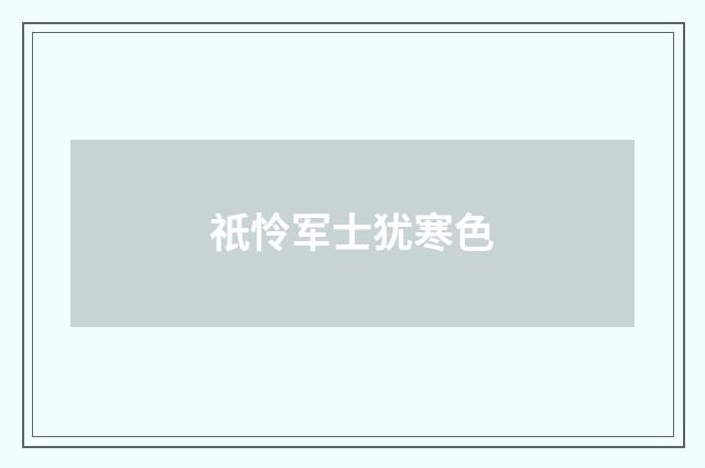 祇怜军士犹寒色