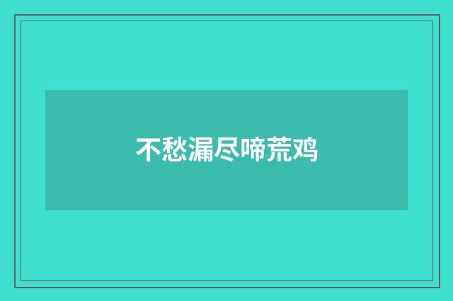不愁漏尽啼荒鸡