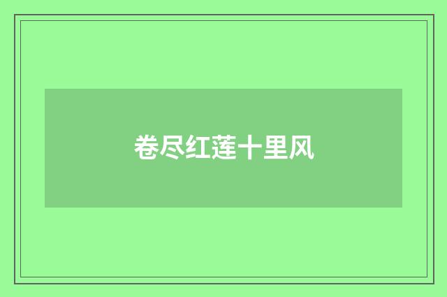 卷尽红莲十里风