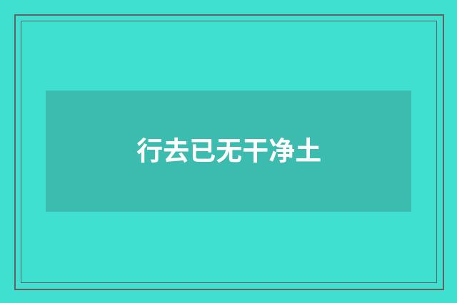 行去已无干净土