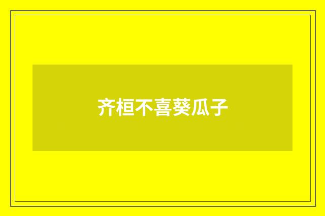齐桓不喜葵瓜子