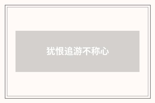 犹恨追游不称心