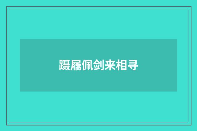 蹑屩佩剑来相寻