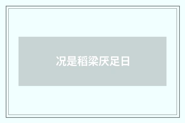 况是稻梁厌足日