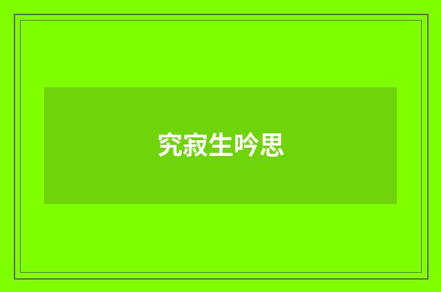 究寂生吟思