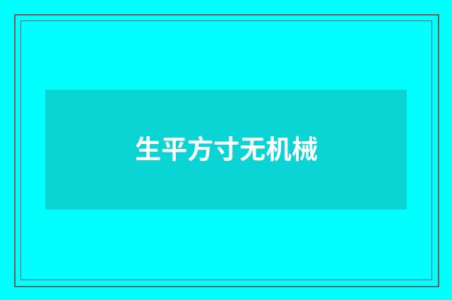 生平方寸无机械