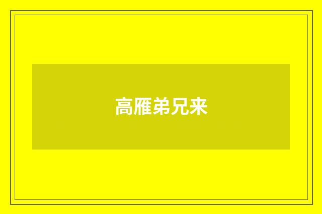 高雁弟兄来