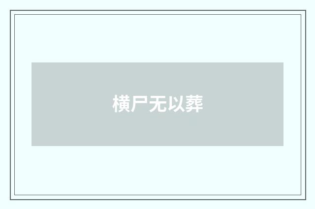 横尸无以葬