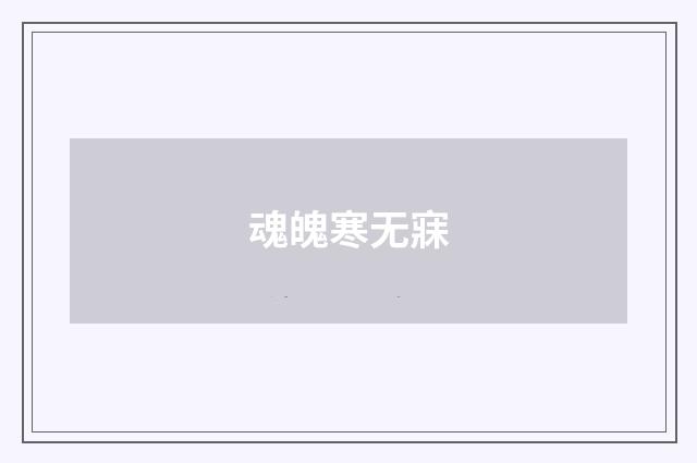 魂魄寒无寐