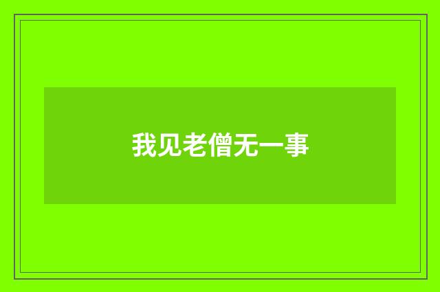 我见老僧无一事