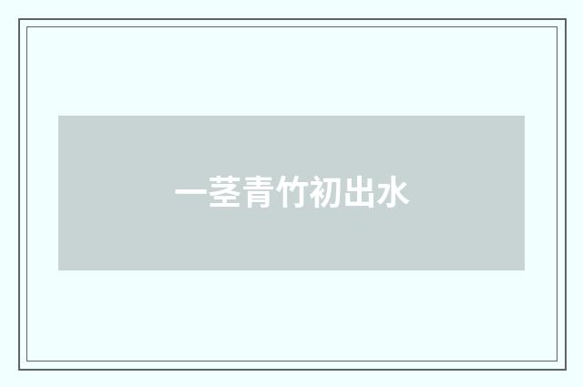 一茎青竹初出水