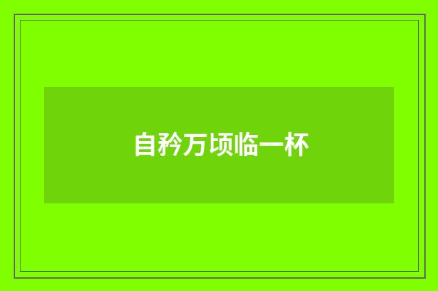 自矜万顷临一杯