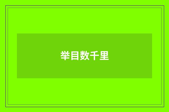 举目数千里