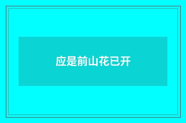 应是前山花已开