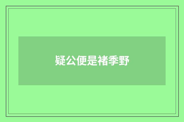疑公便是褚季野