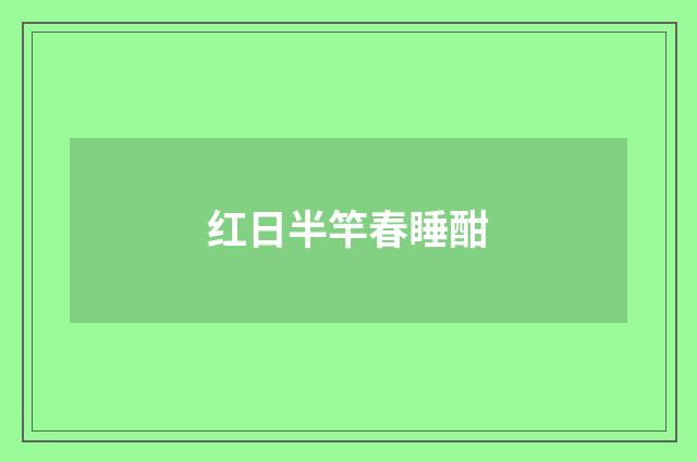 红日半竿春睡酣