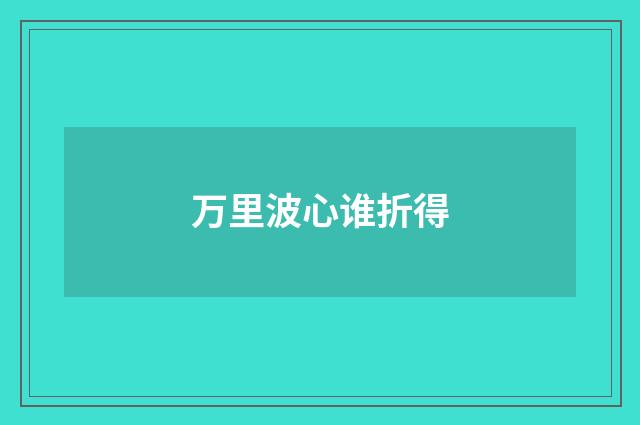 万里波心谁折得