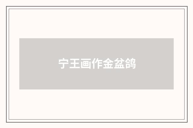 宁王画作金盆鸽