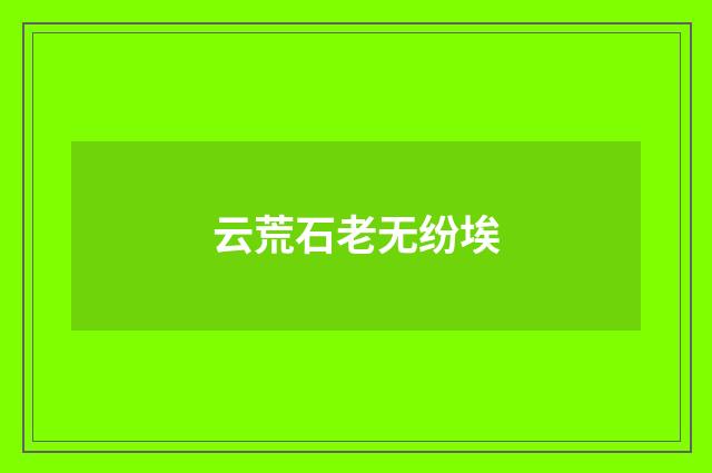 云荒石老无纷埃