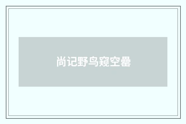 尚记野鸟窥空罍