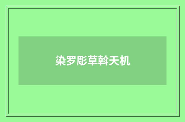 染罗彫草斡天机