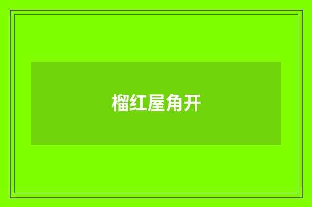 榴红屋角开