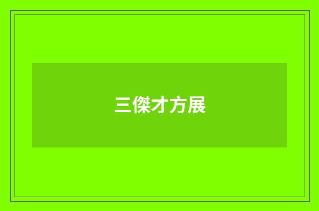 三傑才方展