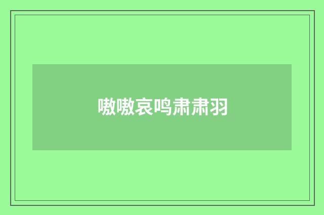 嗷嗷哀鸣肃肃羽