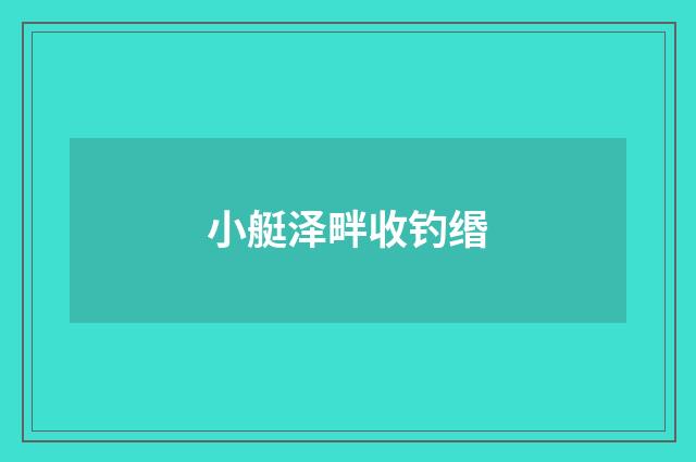 小艇泽畔收钓缗