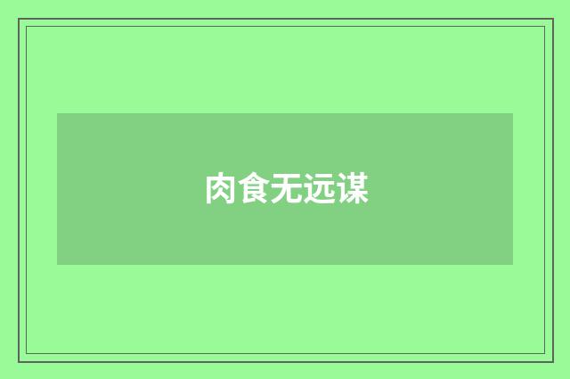 肉食无远谋