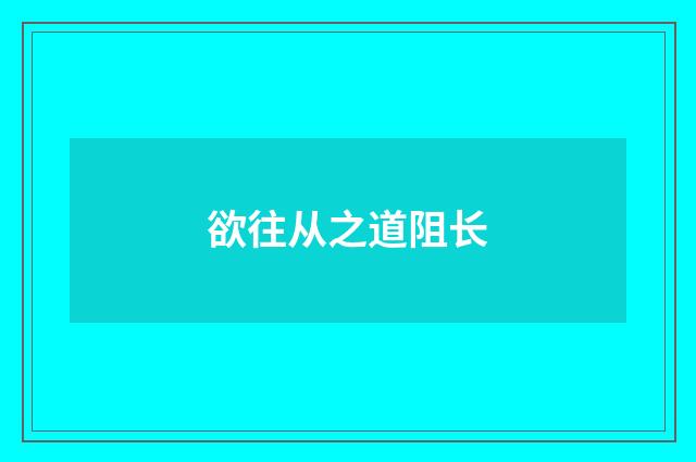 欲往从之道阻长