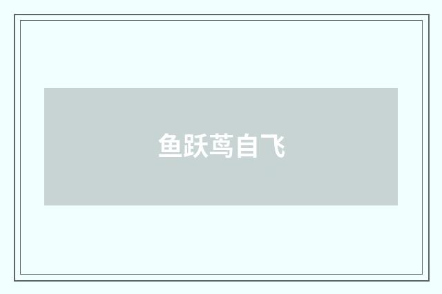 鱼跃茑自飞
