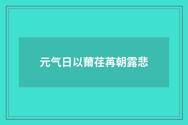 元气日以薾荏苒朝露悲