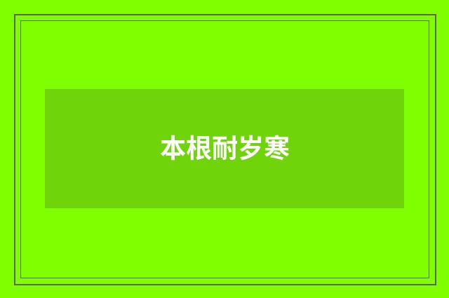 本根耐岁寒
