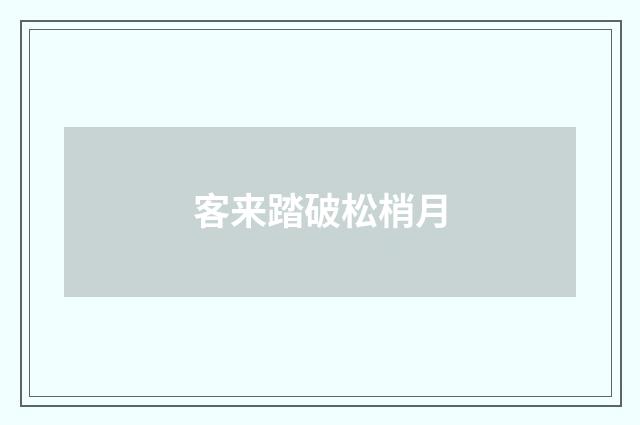 客来踏破松梢月