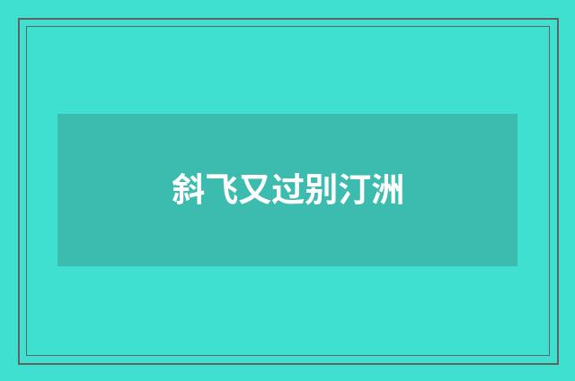 斜飞又过别汀洲