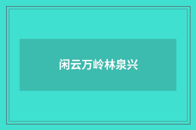 闲云万岭林泉兴