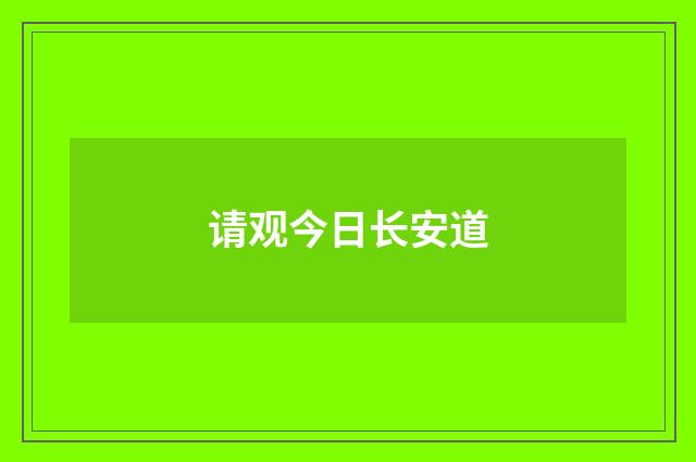 请观今日长安道