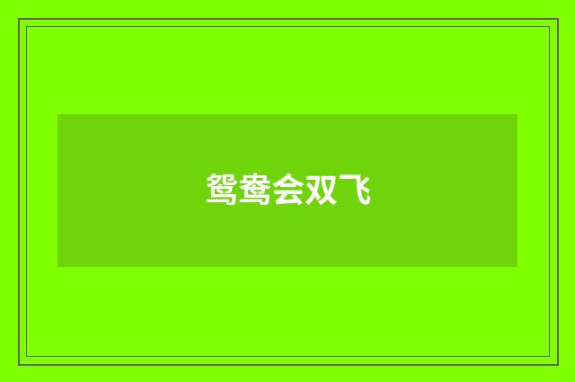 鸳鸯会双飞