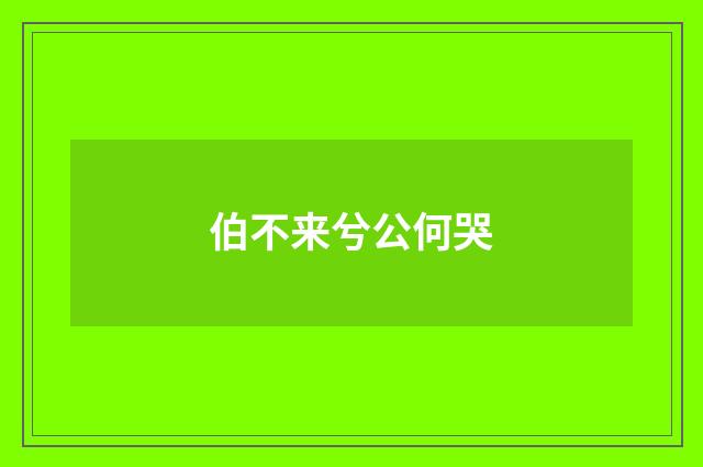 伯不来兮公何哭