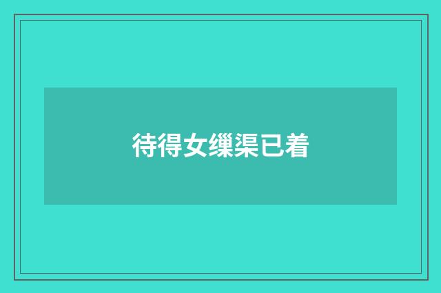 待得女缫渠已着